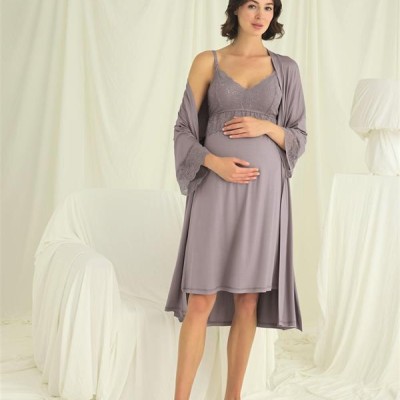 Arias Closet Dantelli Hamile Lohusa Sabahlık Takımı