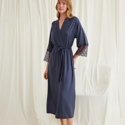 Arias Closet Dantelli Ve Kuşaklı Sabahlık