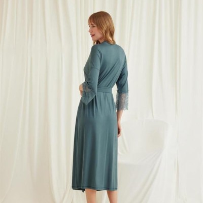 Arias Closet Dantelli Ve Kuşaklı Sabahlık