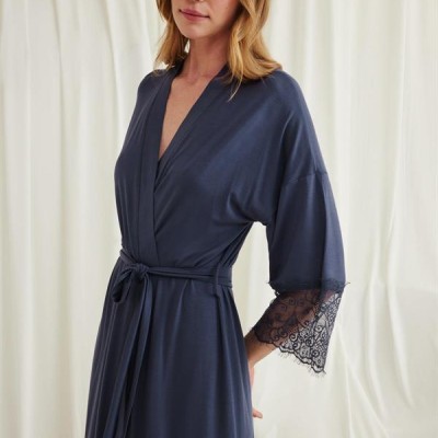 Arias Closet Dantelli Ve Kuşaklı Sabahlık