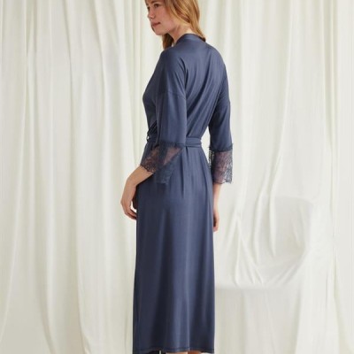 Arias Closet Dantelli Ve Kuşaklı Sabahlık