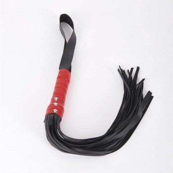 Arias Closet Deri Siyah Kırmızı Kırbaç