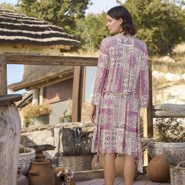 Arias Closet Etnik Deseni Ve Dantelli Sabahlık Takımı