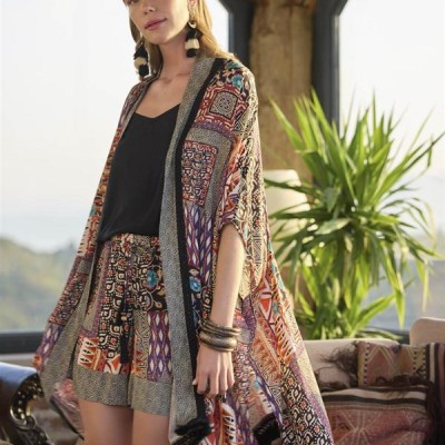 Arias Closet Etnik Desenli 3'Lü Alt Üst Takım