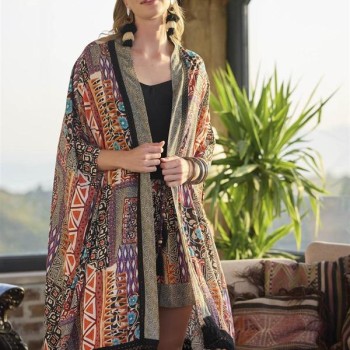 Arias Closet Etnik Desenli 3'Lü Alt Üst Takım