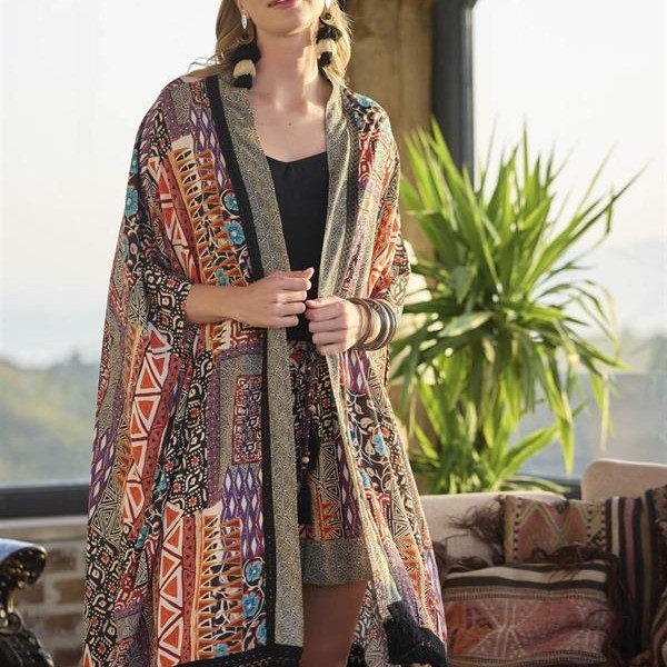 Arias Closet Etnik Desenli 3'Lü Alt Üst Takım