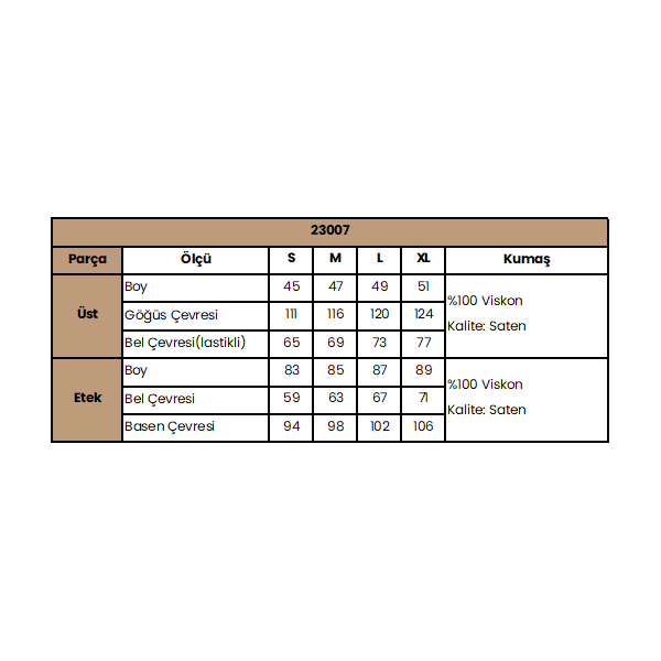 Arias Closet Etnik Desenli Saten Etek Takımı