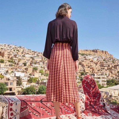 Arias Closet Etnik Desenli Saten Etek Takımı