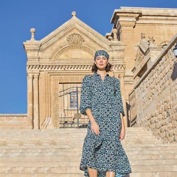 Arias Closet Etnik Desenli Truvakar Kollu Elbise