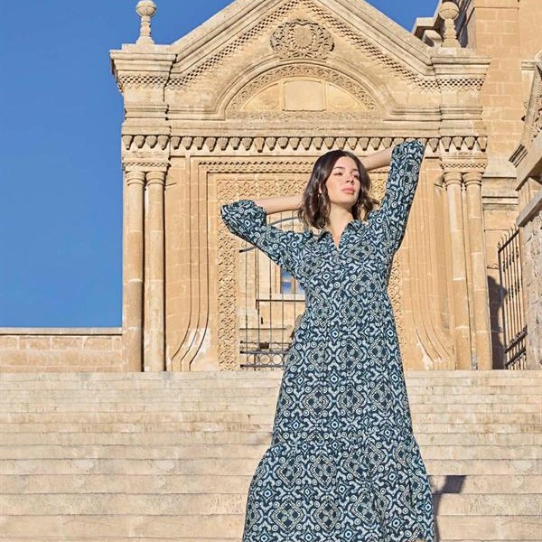 Arias Closet Etnik Desenli Truvakar Kollu Elbise