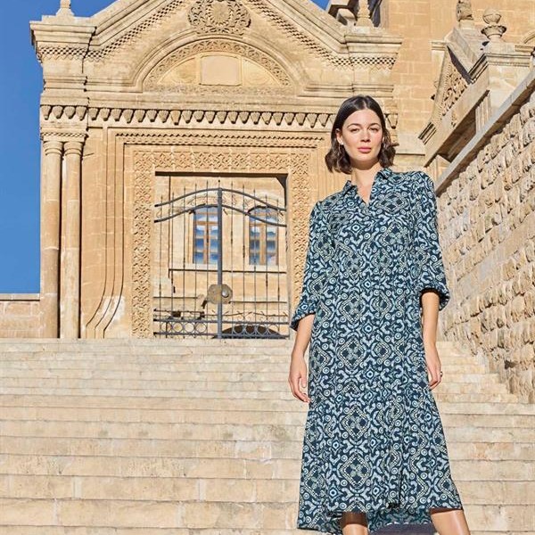 Arias Closet Etnik Desenli Truvakar Kollu Elbise