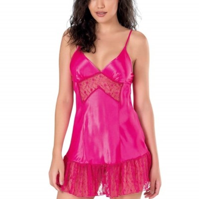 Arias Closet Fuşya Kısa Saten Gecelik