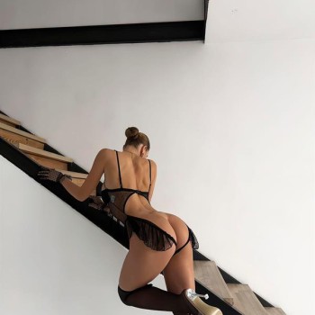 Arias Closet Göğüs Dekolteli Fantezi Siyah Tül Transparan Babydoll
