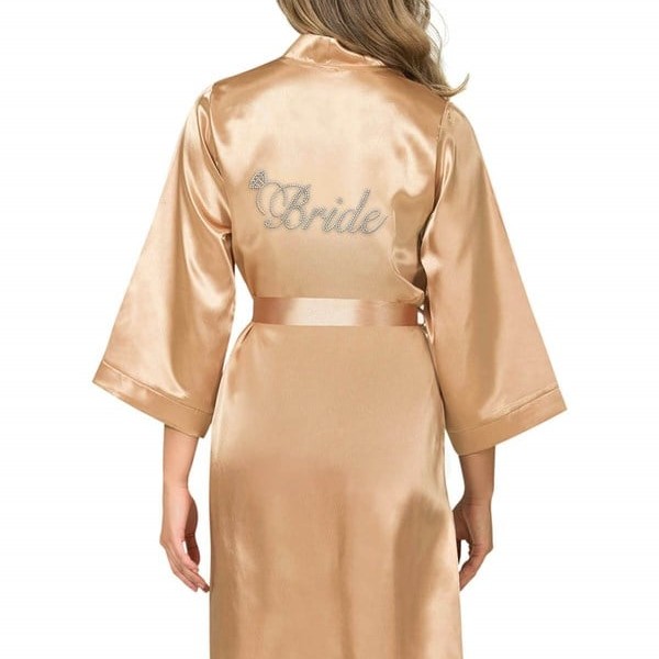 Arias Closet Gold Kısa Saten Bride Sabahlık