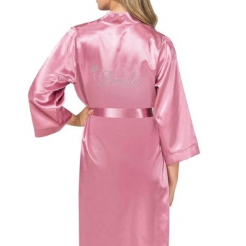 Arias Closet Gül Kurusu Kısa Saten Bride Sabahlık