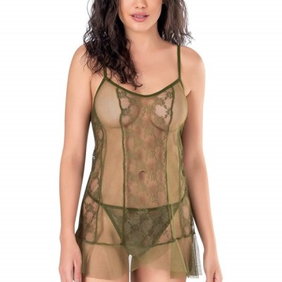 Arias Closet Haki Kısa Tül Gecelik