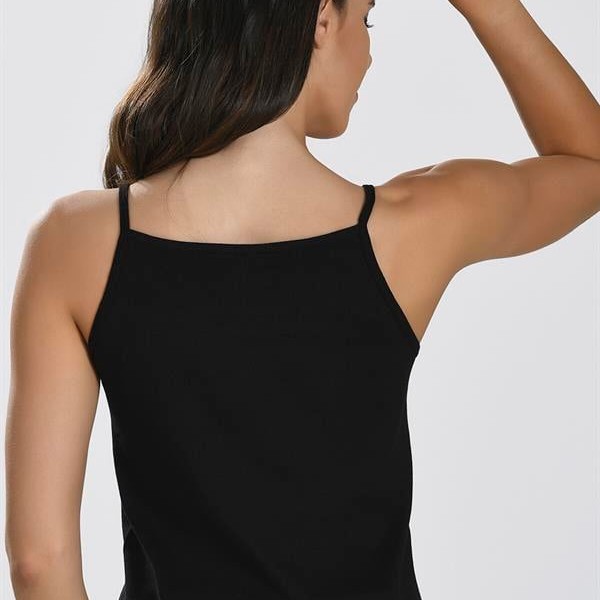 Arias Closet İp Askılı Siyah Ribana Atlet