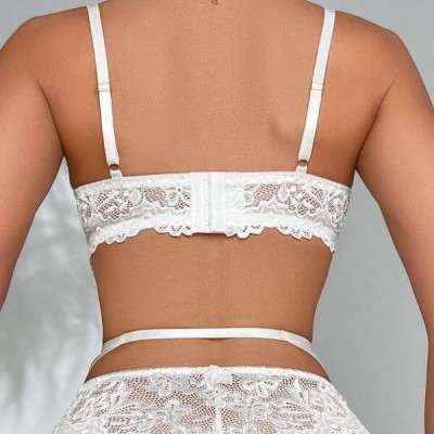 Arias Closet Kalp Aksesuarlı Dantelli Fantezi Beyaz Jartiyer Takım