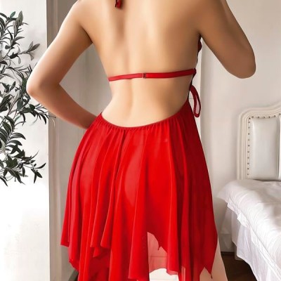 Arias Closet Kırmızı Kelebek İşlemeli Tül Fantezi Gecelik