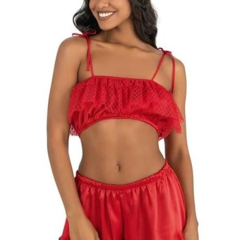 Arias Closet Kırmızı Saten Şort Takımı 9206