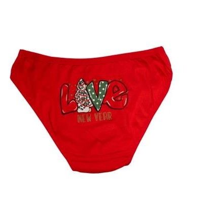 Arias Closet Kırmızı Yılbaşı Desenli Love New Year Pamuklu Külot 