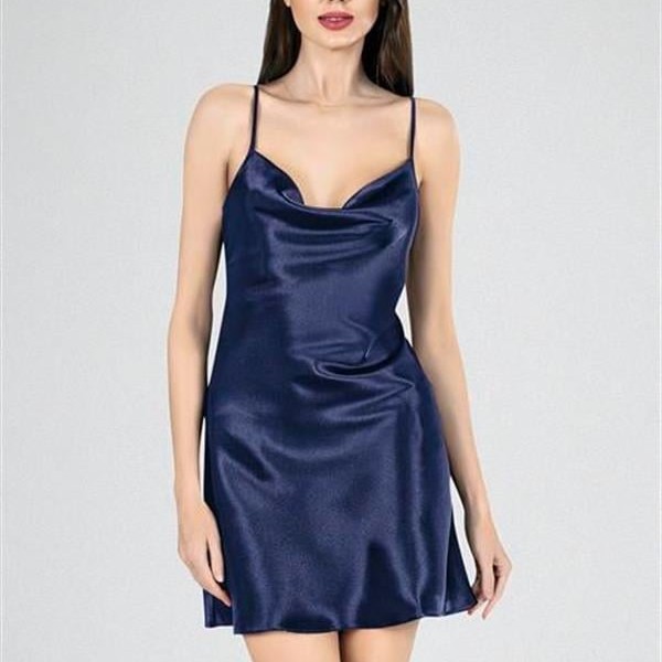 Arias Closet Kısa Gecelik Degaje  Lacivert 7740