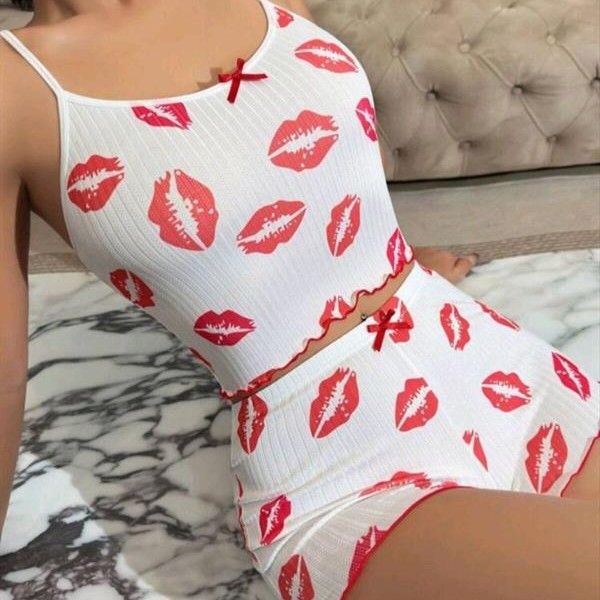 Arias Closet Kiss Öpücük Beyaz Şortlu Takım