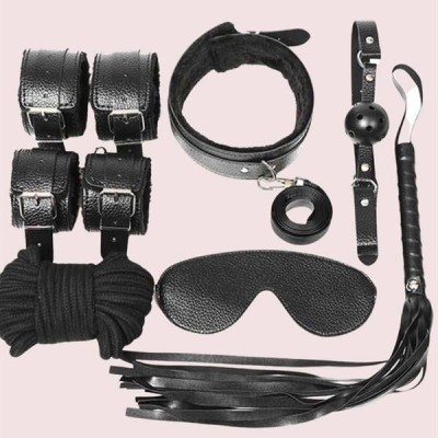 Arias Closet Kol Bacak İp Maske Kelepce Ağız Topu Kople Deri Set