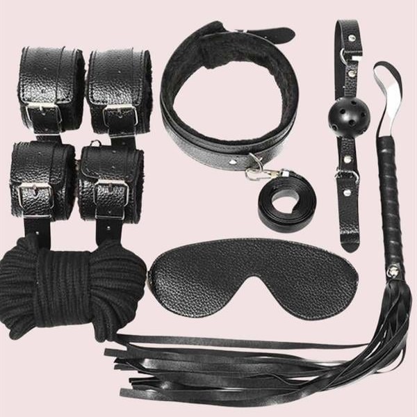 Arias Closet Kol Bacak İp Maske Kelepce Ağız Topu Kople Deri Set