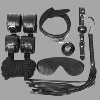 Arias Closet Kol Bacak İp Maske Kelepce Ağız Topu Kople Deri Set