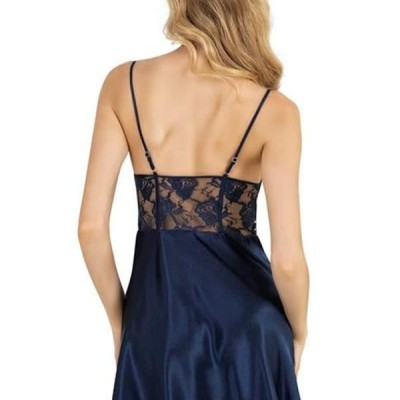 Arias Closet Lacivert Kısa Saten Gecelik 8239