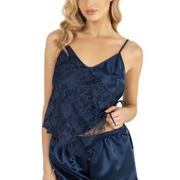 Arias Closet Lacivert Saten Şort Takımı 9204