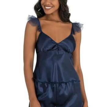 Arias Closet Lacivert Saten Şort Takımı 9212