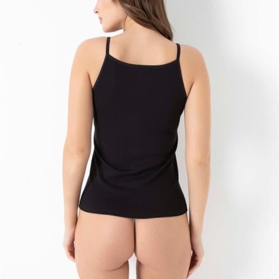 Arias Closet Likralı Pamuklu İp Askılı Siyah Atlet