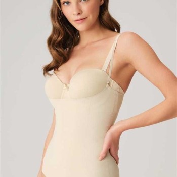 Arias Closet Mikro Kumaş Göğüs Altı Yapıştırma Paçaları Silikon Bantlı Alttan Kancalı Sıkı Badi Korse