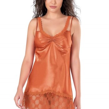Arias Closet Oranj Kısa Saten Gecelik