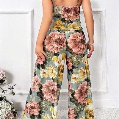 Arias Closet Özel Tasarım Büyük Beden Çiçek Desenli 2'Li Pijama Takımı