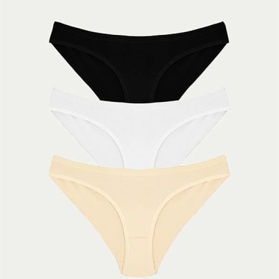 Arias Closet Pamuklu Siyah Beyaz Ten Rengi 3'Lü Külot