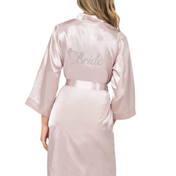 Arias Closet Pudra Kısa Saten Bride Sabahlık