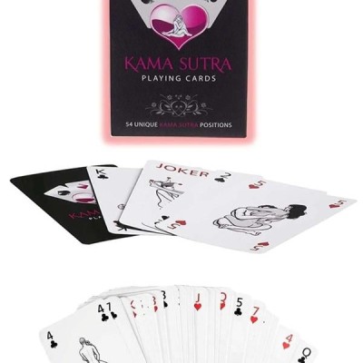 Arias Closet Sexy Görselli Oyun Kartı Kama Sutra 7'Li Kırmızı Siyah Harness Set