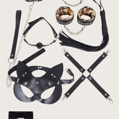 Arias Closet Sexy Görselli Oyun Kartı Kama Sutra 7'Li Leopar Harness Set