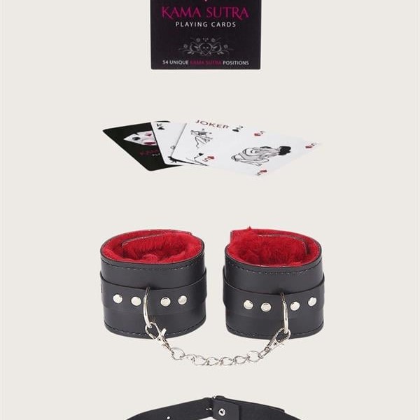 Arias Closet Sexy Görselli Oyun Kartı Kama Sutra Ağız Topu Kelepçe Set