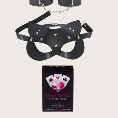 Arias Closet Sexy Görselli Oyun Kartı Kama Sutra  Kelepçe Maske Set