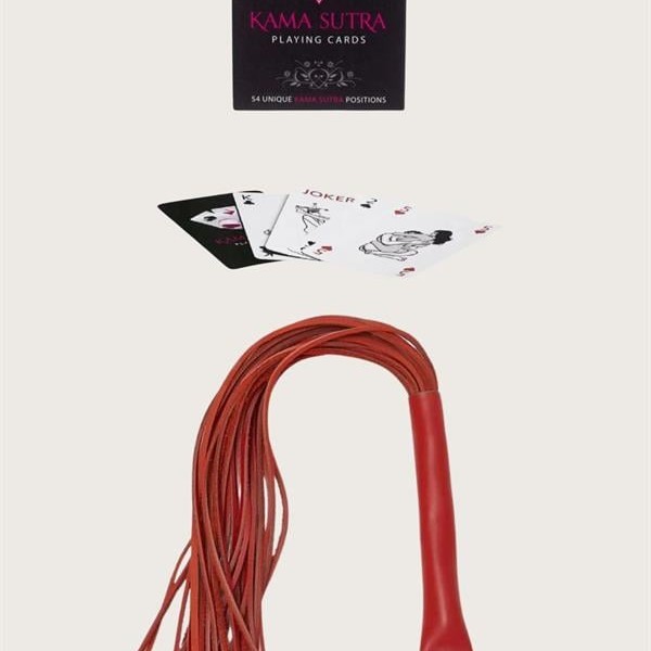 Arias Closet Sexy Görselli Oyun Kartı Kama Sutra Kırmızı Kırbaç Set