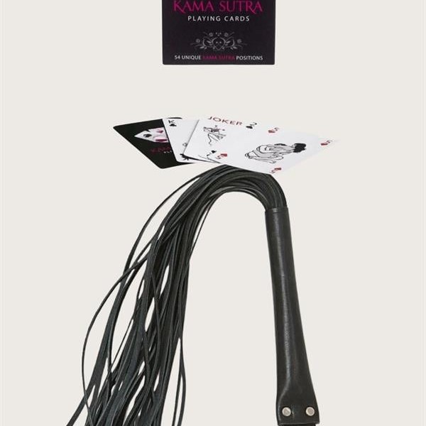 Arias Closet Sexy Görselli Oyun Kartı Kama Sutra Siyah Kırbaç Set
