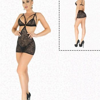 Arias Closet Simli Likralı  Dantel Babydoll