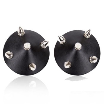 Arias Closet Siyah Çivili Deri Fantezi Göğüs Ucu Kapatıcı