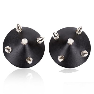 Arias Closet Siyah Çivili Deri Fantezi Göğüs Ucu Kapatıcı