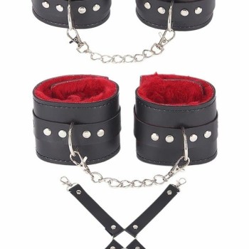 Arias Closet Siyah Kırmızı Harness Fantezi Aksesuar Set