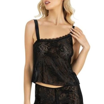 Arias Closet Siyah Saten Şort Takımı 9220